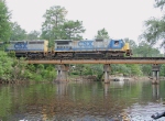 CSX 5932 leading M740 over the Ochlokonee River